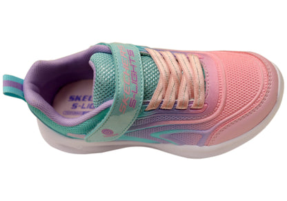 Skechers Kids Infants Girls S Lights Sola Glow Color Breeze Shoes Aqua Pink