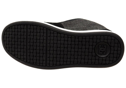 DC Shoes Mens Net Comfortable Leather Lace Up Shoes Black Grey Black