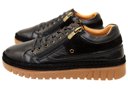 Cabello Comfort Wren Womens Leather Wide Fit Leather Casual Shoes