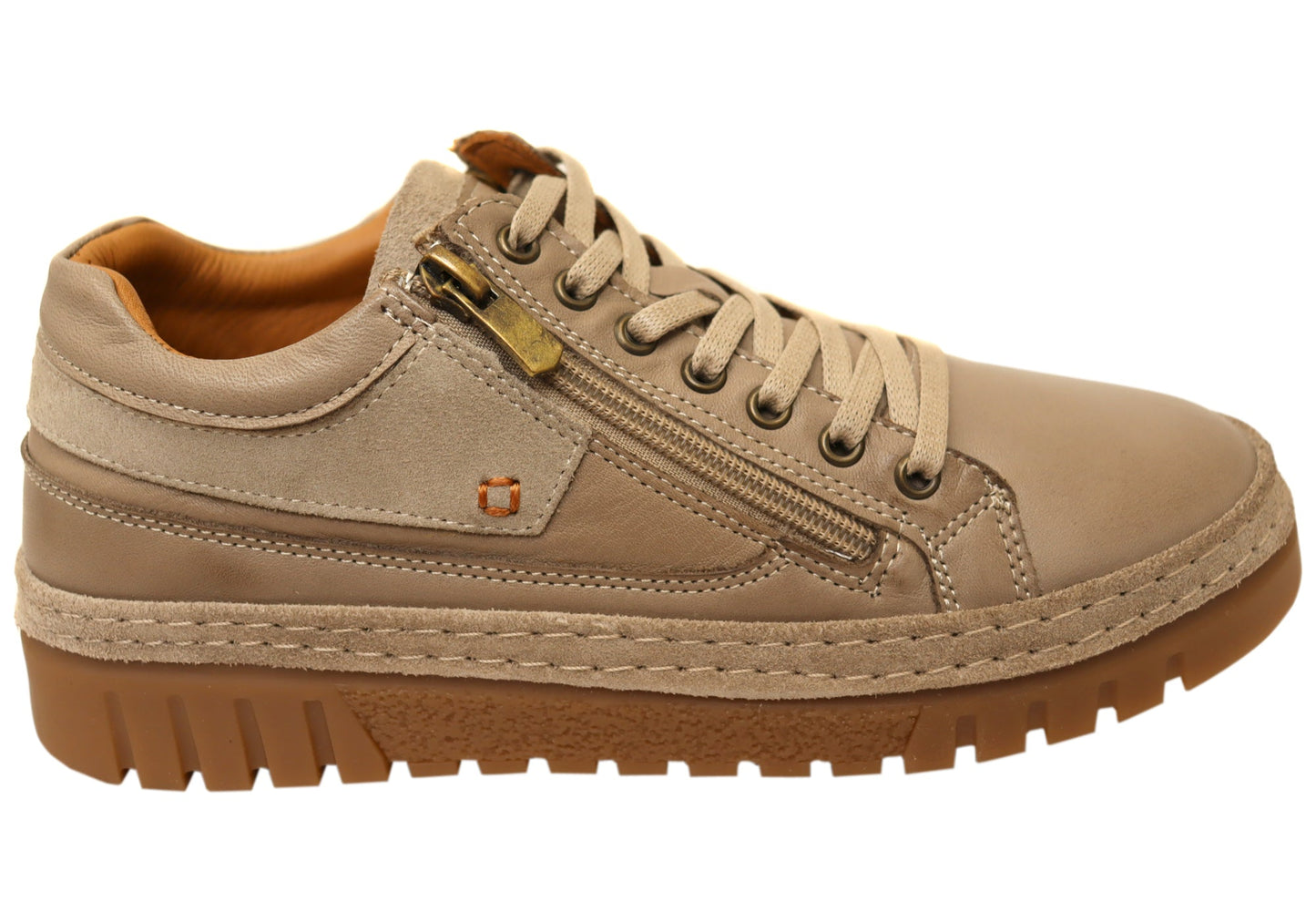 Cabello Comfort Wren Womens Leather Wide Fit Leather Casual Shoes