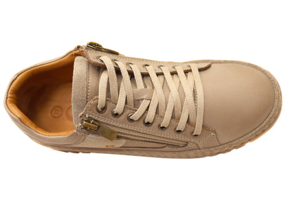 Cabello Comfort Wren Womens Leather Wide Fit Leather Casual Shoes