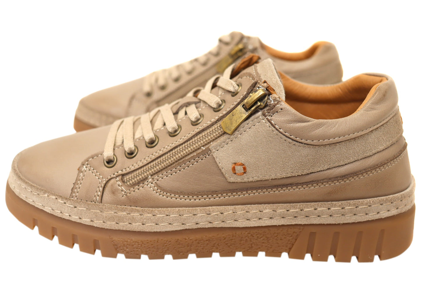 Cabello Comfort Wren Womens Leather Wide Fit Leather Casual Shoes