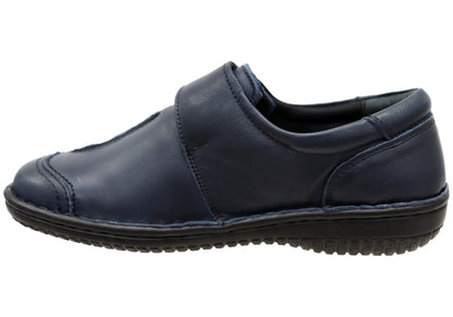 Cabello Comfort 5072-27 Womens Leather Adjustable Strap Wide Fit Shoes
