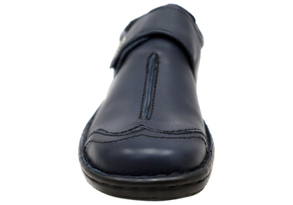 Cabello Comfort 5072-27 Womens Leather Adjustable Strap Wide Fit Shoes