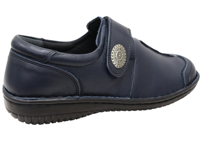 Cabello Comfort 5072-27 Womens Leather Adjustable Strap Wide Fit Shoes