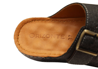 Orizonte Dahliacomfort Womens Comfort European Leather Slides Sandals