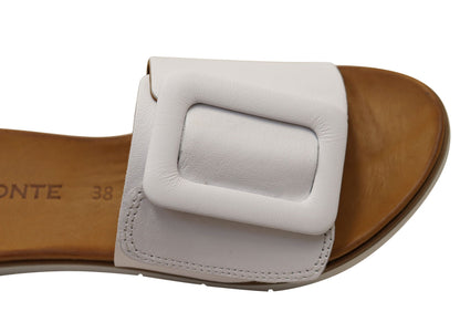 Orizonte Lunaluxe Womens Comfortable European Leather Slides Sandals