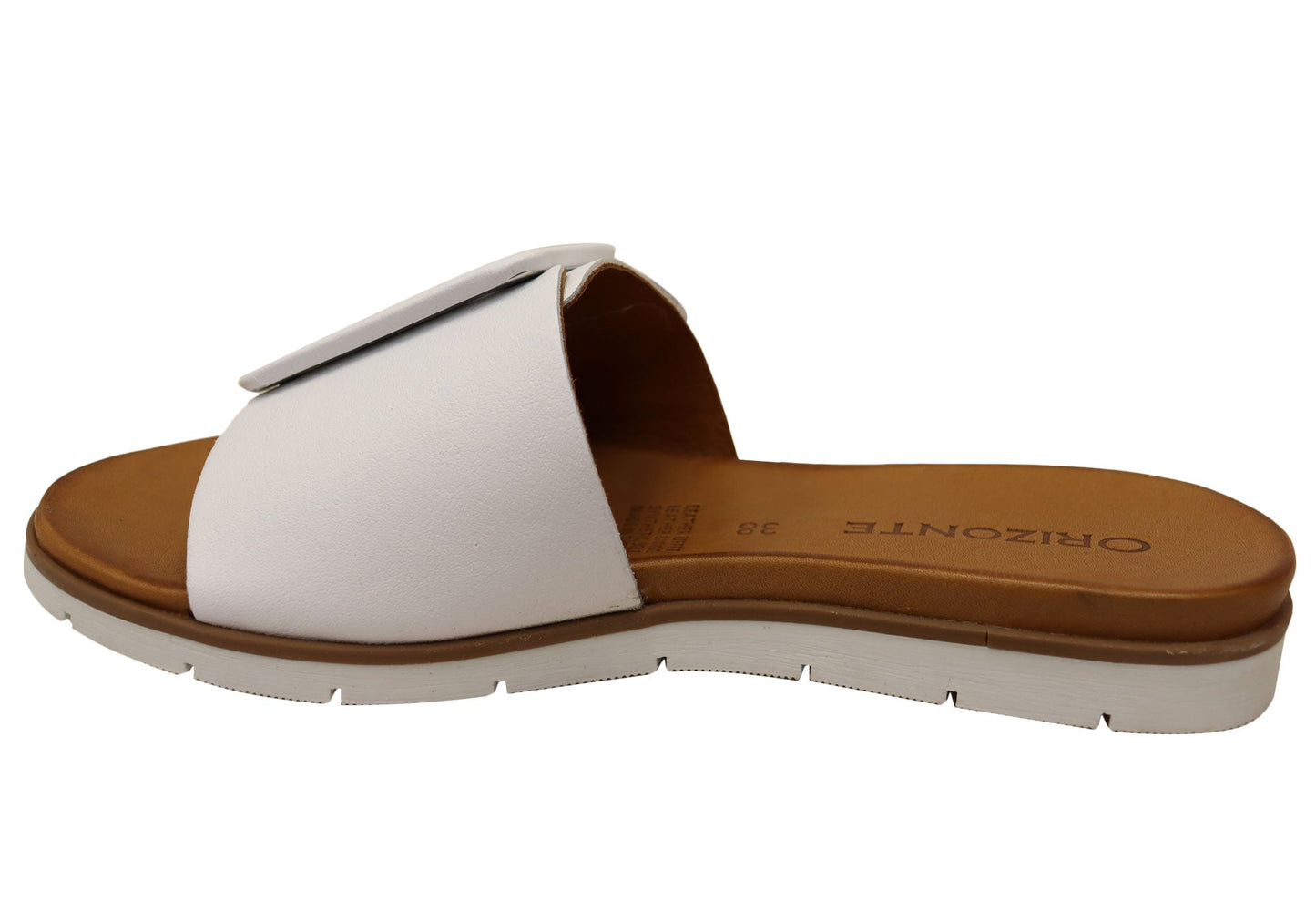 Orizonte Lunaluxe Womens Comfortable European Leather Slides Sandals