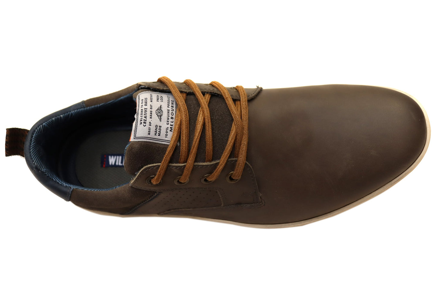 Wild Rhino Charger Mens Comfortable Leather Lace Up Casual Shoes