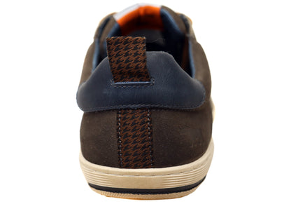 Wild Rhino Charger Mens Comfortable Leather Lace Up Casual Shoes