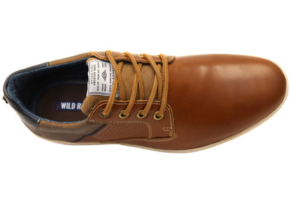 Wild Rhino Charger Mens Comfortable Leather Lace Up Casual Shoes