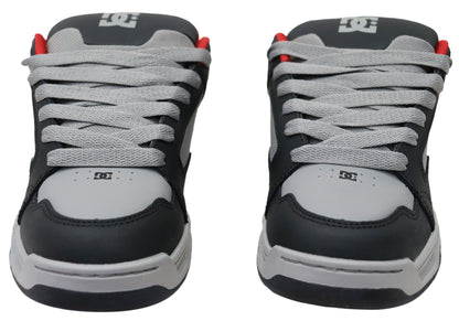 DC Shoes Mens DC Coiler Leather Lace Up Shoes Grey Black Red