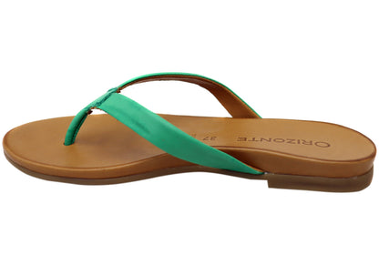 Orizonte Ellaease Womens Comfortable European Leather Thongs Sandals