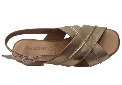 Orizonte Bellalease Womens Comfort European Leather Low Heel Sandals