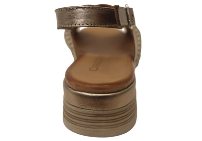Orizonte Bellalease Womens Comfort European Leather Low Heel Sandals