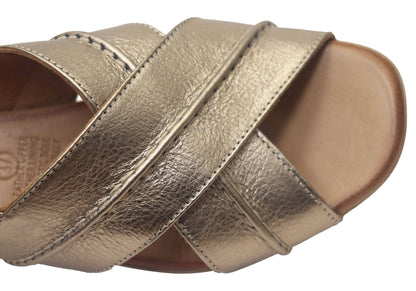 Orizonte Bellalease Womens Comfort European Leather Low Heel Sandals