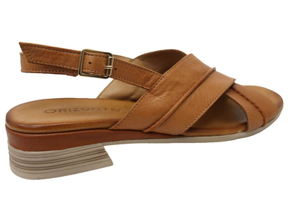 Orizonte Bellalease Womens Comfort European Leather Low Heel Sandals