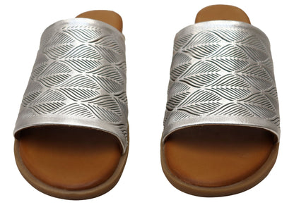 Orizonte Softsky Womens Comfortable European Leather Slides Sandals