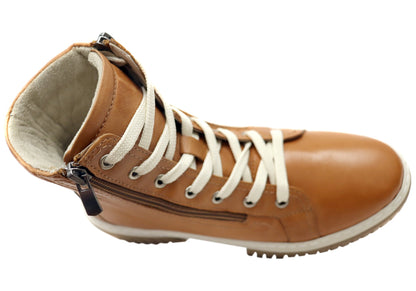 Cabello Comfort Petra Womens European Comfortable Leather Boots