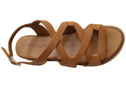 Orizonte Leelalite Womens Comfortable European Leather Wedge Sandals
