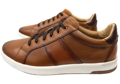 Florsheim Mens Leather EE Extra Wide Crossover Lace To Toe Sneakers