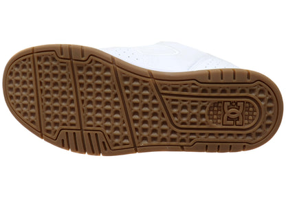 DC Shoes Mens DC Coiler Comfortable Leather Shoes White Black Gum
