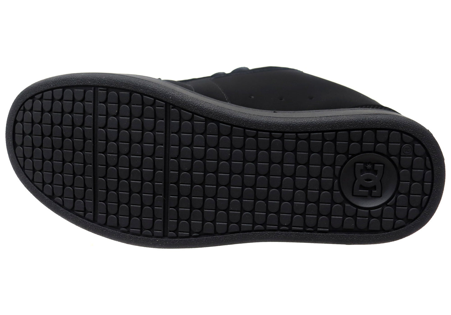 DC Shoes Mens Net Comfortable Leather Lace Up Shoes Black Black Black