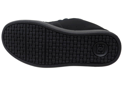 DC Shoes Mens Net Comfortable Leather Lace Up Shoes Black Black Black