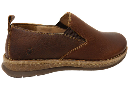 Born Mens Bryson Leather Comfortable Slip On Shoes