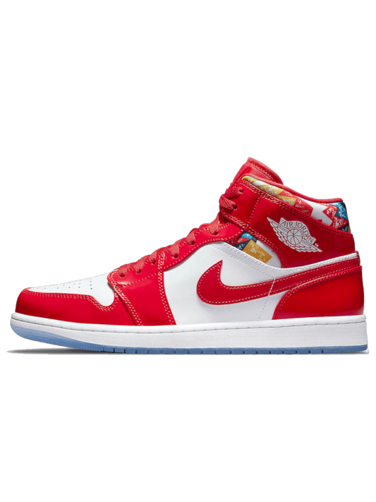 Jordan 1 Mid Barcelona Sweater Red Patent
