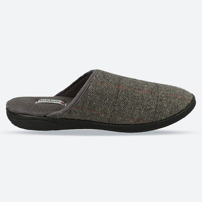Mens Wide Fit Padders Stag Mule Slippers