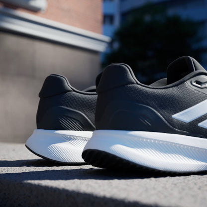 Men's Wide Fit Adidas Runfalcon 5 Walking/Running Trainers - Black/White