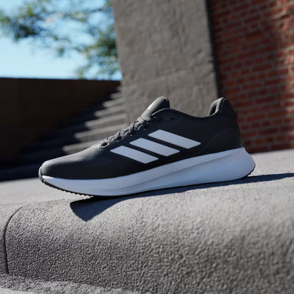 Men's Wide Fit Adidas Runfalcon 5 Walking/Running Trainers - Black/White