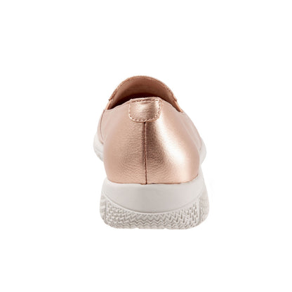 Trotters Universal T2110-720 Womens Gold Narrow Leather Loafer Flats Shoes