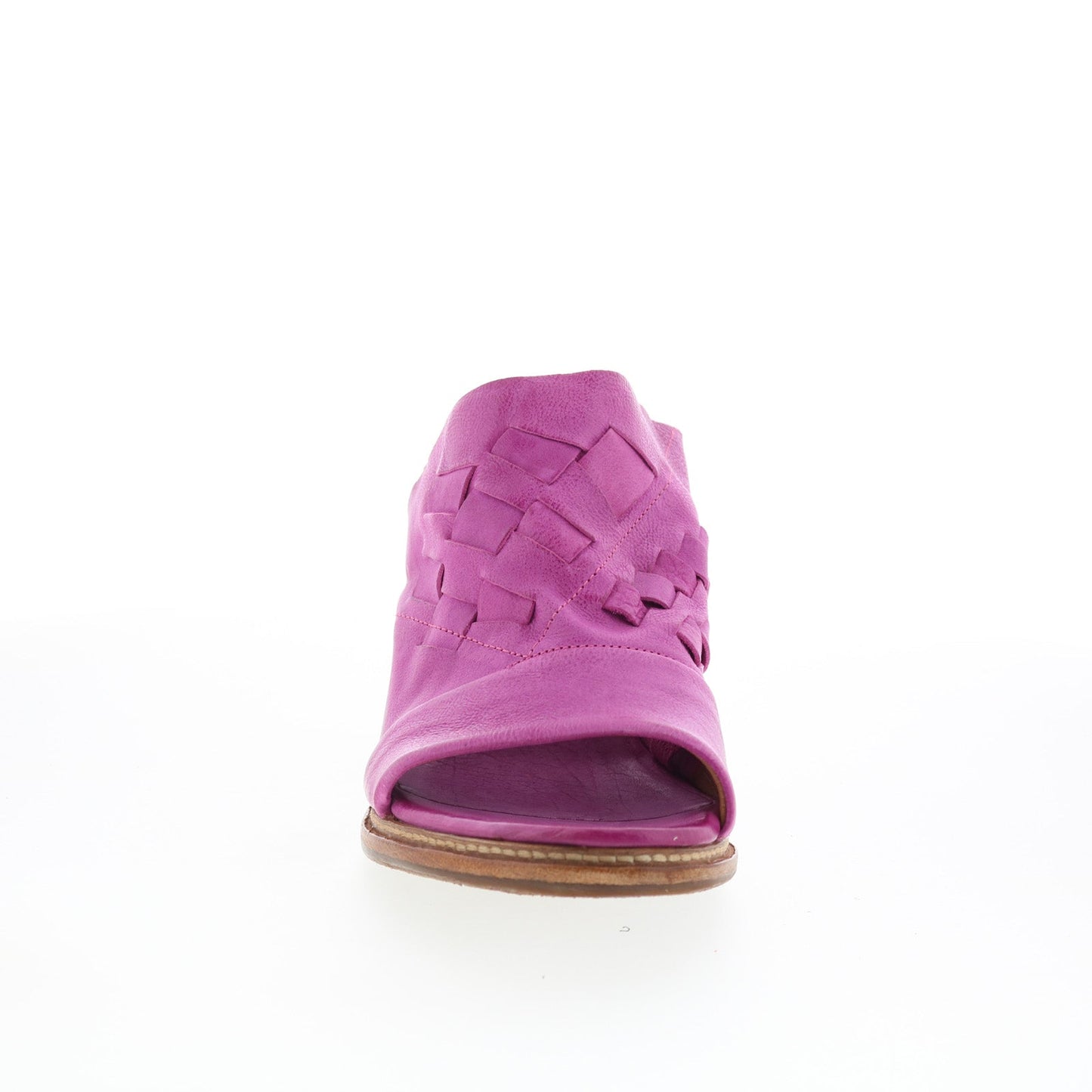 A.S. 98 Benjy Womens Purple Leather Slip On Heeled Sandals Shoes