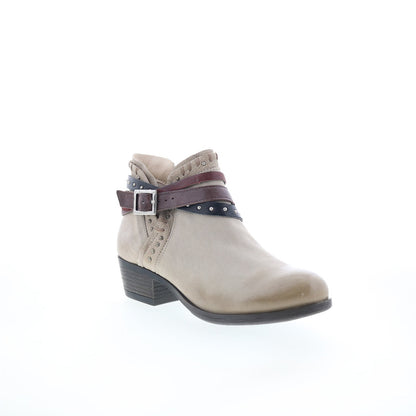 Miz Mooz Booker Womens Gray Leather Zipper Ankle & Booties Boots