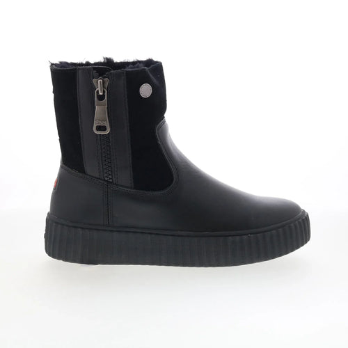 Pajar Caline 79746 Womens Black Leather Slip On Ankle & Booties Boots