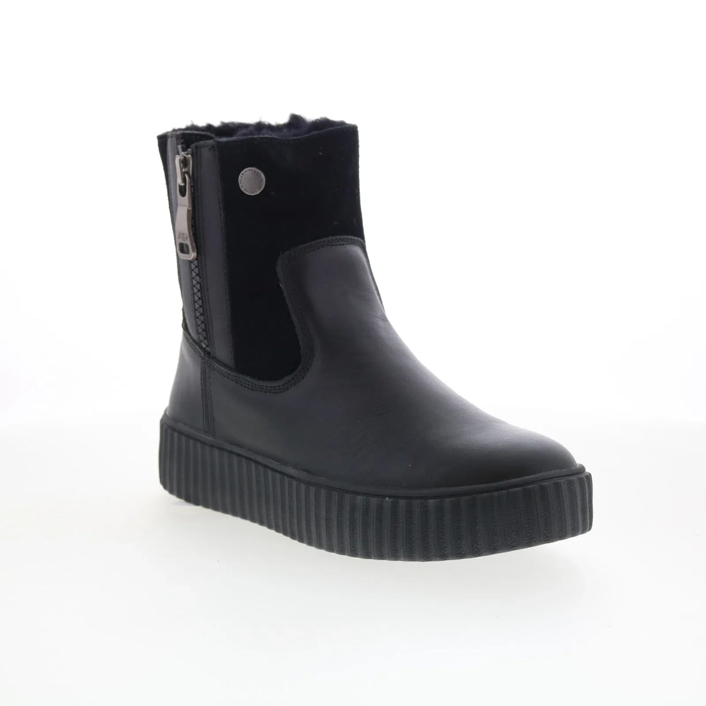 Pajar Caline 79746 Womens Black Leather Slip On Ankle & Booties Boots