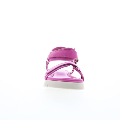 Miz Mooz Charleigh Womens Pink Leather Strap Platform Sandals Shoes