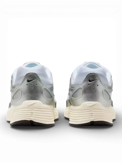 Nike P-6000 White Metallic Silver Flat Silver Black