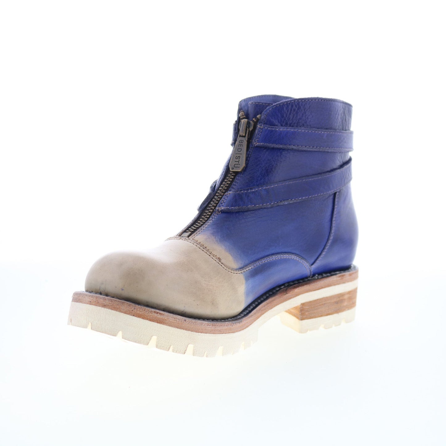 Bed Stu Dessa F393096 Womens Blue Leather Zipper Casual Dress Boots