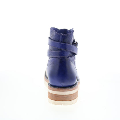 Bed Stu Dessa F393096 Womens Blue Leather Zipper Casual Dress Boots