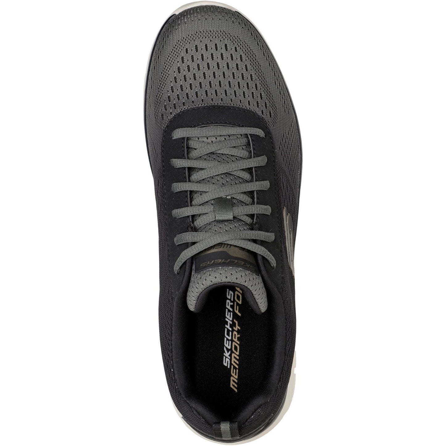 Men's Wide Fit Skechers 232399 Track-Ripkent Walking Trainers - Olive/Black
