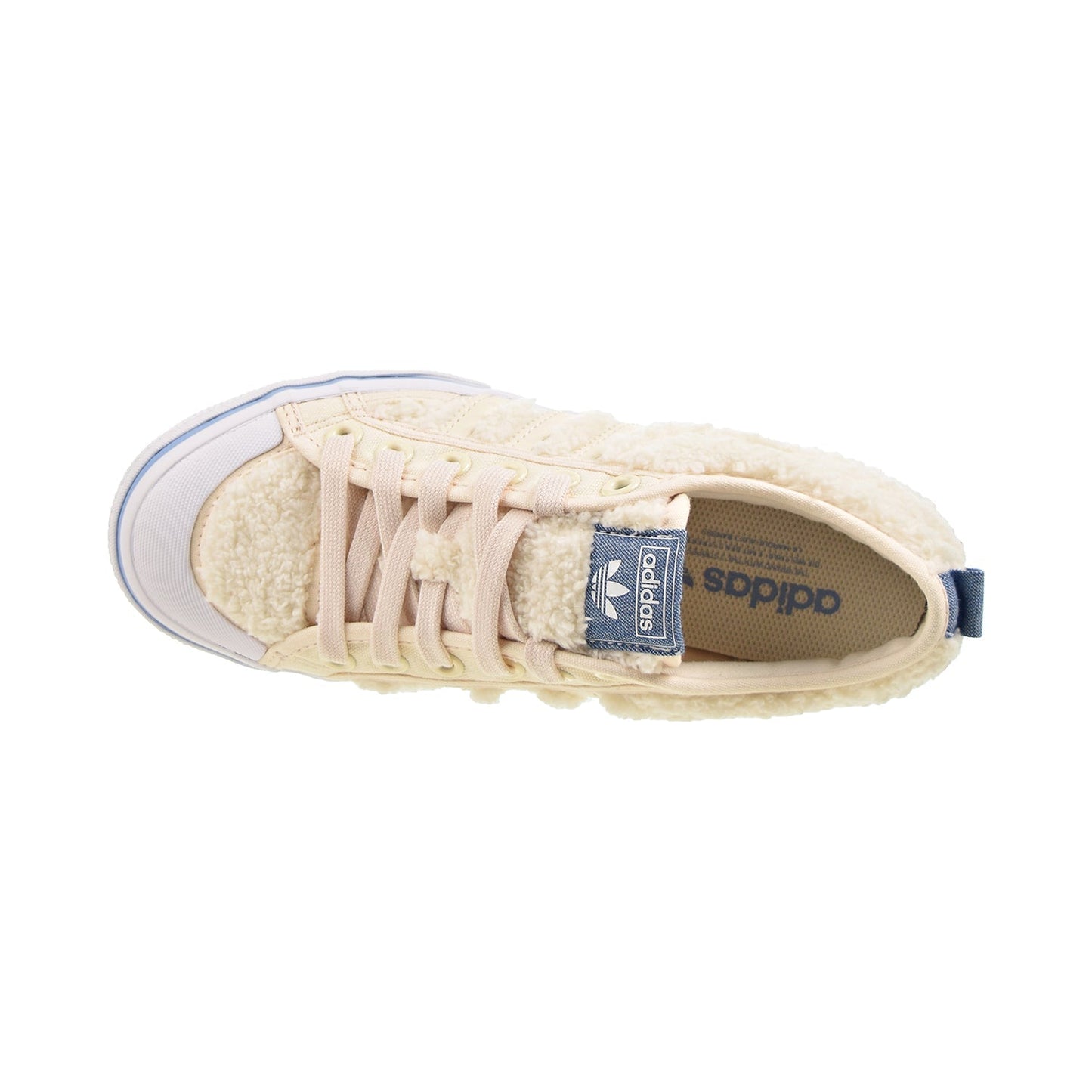 Adidas Nizza Platform Sherpa Women's Shoes Wonder White-Cloud White-Ambient Sky