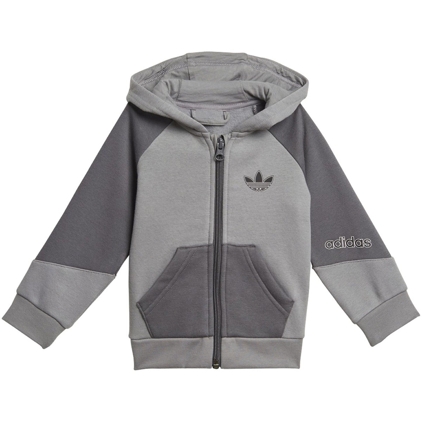 Adidas Toddlers/Little Kids' Full-Zip Hoodie Set Grey
