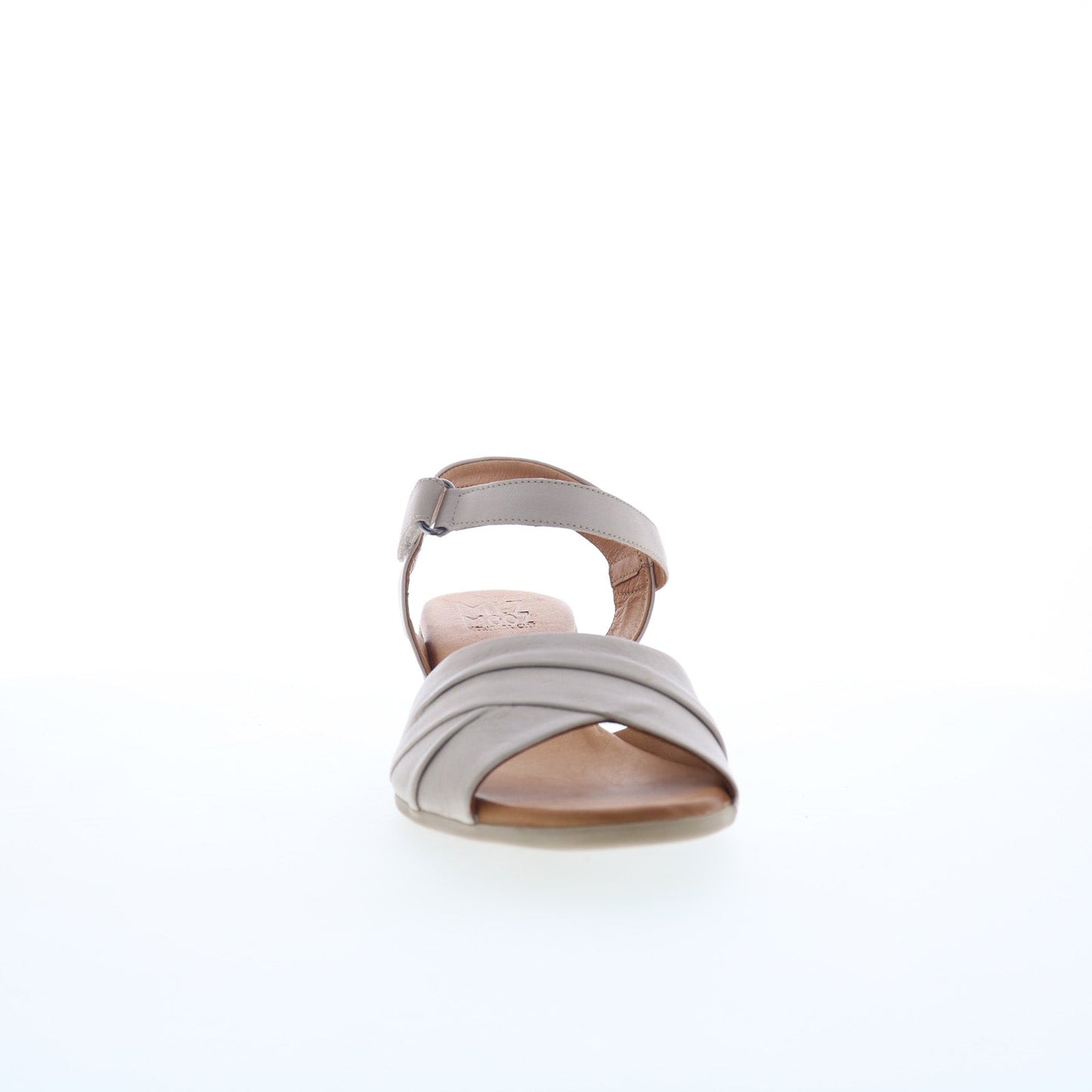 Miz Mooz Kacie Womens Gray Leather Strap Heeled Sandals Shoes