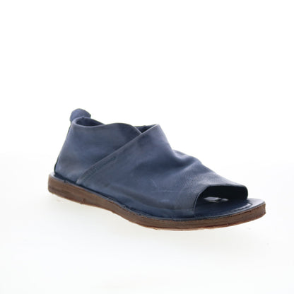 A.S. 98 Reiley Womens Blue Leather Slip On Strap Sandals Shoes