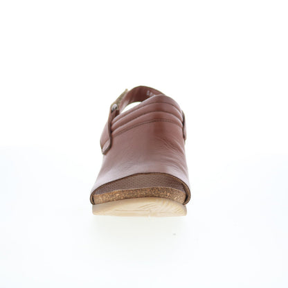 Miz Mooz Sabina Womens Brown Leather Strap Wedges Sandals Shoes