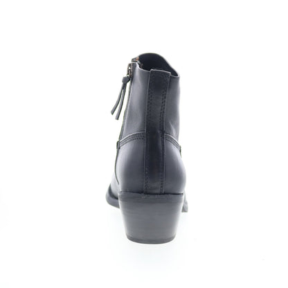 Sofft April SF01161 Womens Black Leather Zipper Ankle & Booties Boots