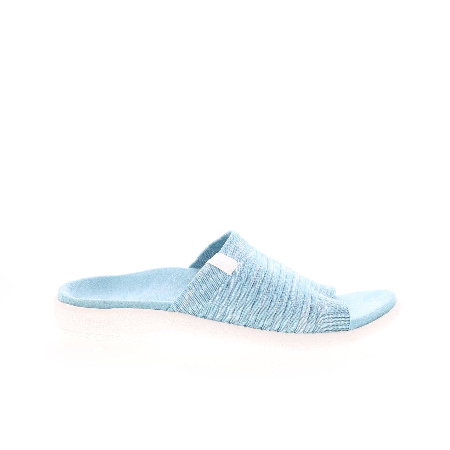 Spenco Odessa Fauna SP1245AQU Womens Blue Canvas Slides Sandals Shoes